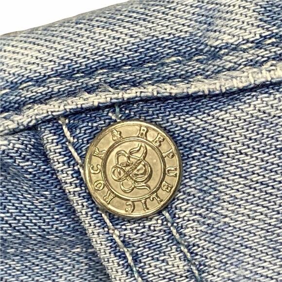 Rock & Republic Berlin Dreamcatcher Skinny Jeans Size 4 Blue White - Picture 6 of 14